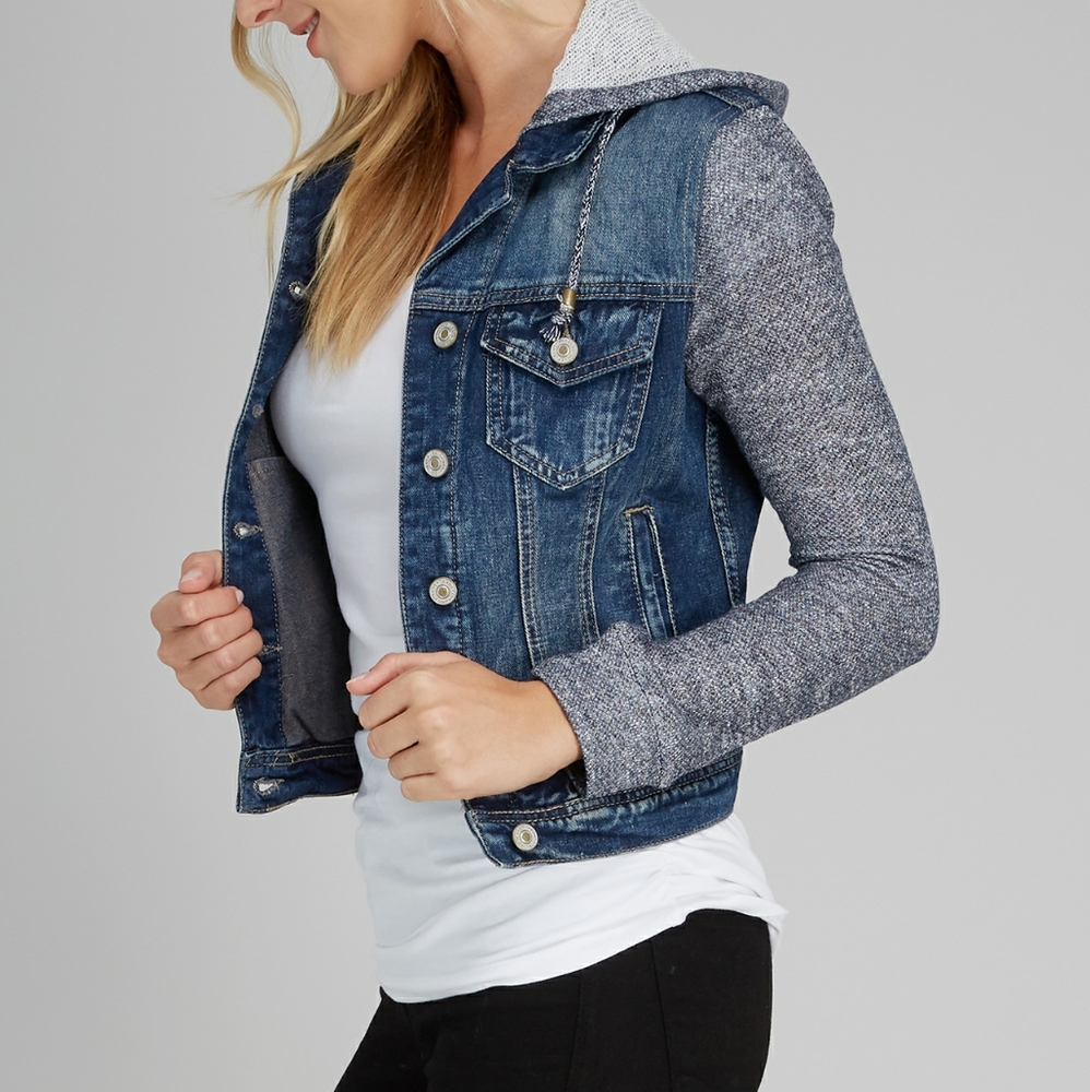 Bootlegger Jean Jacket with Sweater Arms